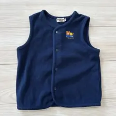 ネイビー フリース ベビーベスト100 ミキハウス