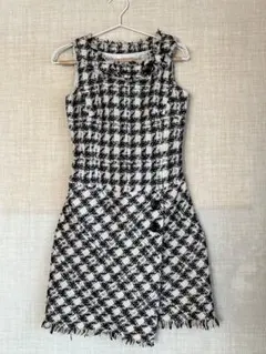 値引き中チェック柄ノースリーブミニワンピース　厚手　Mサイズ