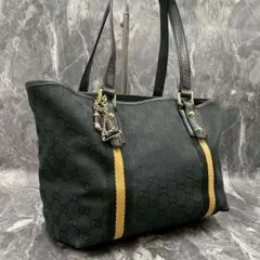 ✨美品✨GUCCI シェリーライン GG トートバッグ ブラック 黒 キャンバス