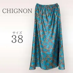 最終値下げ‼️CHIGNON シニヨン フレアロングスカート 【38】 幾何学模様