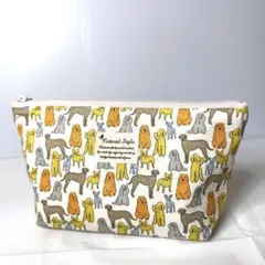 ポーチ コスメポーチ 化粧ポーチ ファスナーポーチ 犬柄 ハンドメイド かわいい