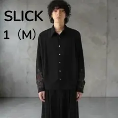 SLICK ジオメトリックレース長袖シャツサイズ1(M）ネイビーのサムネイル