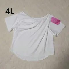 新品 大きいサイズ 4L らむちゃん ドレープTシャツ 白 ラポシアのサムネイル