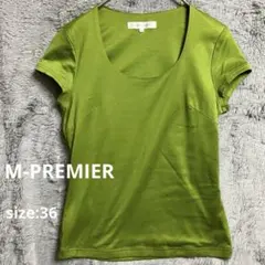 M-PREMIER 半袖カットソー グリーン 36のサムネイル