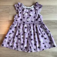 BeBe　ノースリーブ　花柄　ワンピース　ドット　90cm