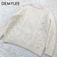 美品♡ DEMYLEE デミリー アンゴラ混 ケーブルニットセーター ホワイト
