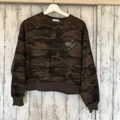 カーキ迷彩スウェット Mサイズ裏起毛