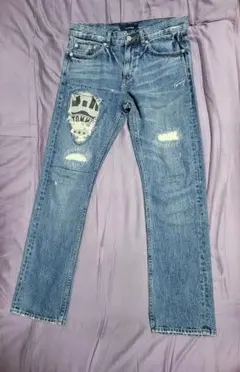 TOMMY JEANS ダメージ加工 ストレートデニムパンツのサムネイル