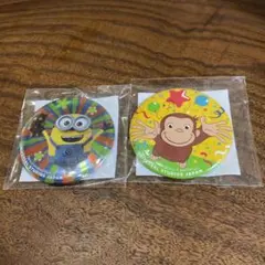 USJ 缶バッジ　ミニオン　おさるのジョージ　2個セット