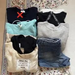 女の子　140cm ニット　トレーナー　裏起毛短パン　5点セット