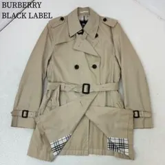 バーバリーブラックレーベル　トレンチコート　背抜き　ノバチェック　ベージュ　M