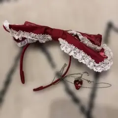 ネックレス&カチューシャ　エンジ