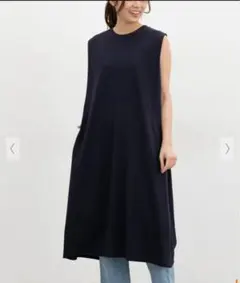 ハニーズノースリーブ ロングワンピース ネイビー S
