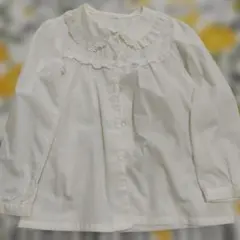 ホワイト長袖シャツ 120サイズ レース付き　卒園式　入学式　フォーマル
