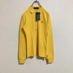 【新品タグ付】ポロラルフローレン　長袖ポロシャツ　黄　レディースM