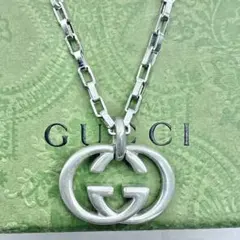 GUCCI グッチ インターロッキングG ネックレス シルバー 社外チェーン
