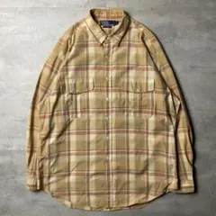 90s ポロバイラルフローレン チェックシャツ フラップ ポケット Lサイズ