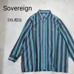 Sovereign ソブリン 長袖マルチストライプシャツ ビッグサイズ 2XLのサムネイル