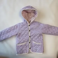 angesoie キルティングジャケット 100 薄紫 フード付 軽微な汚れあり