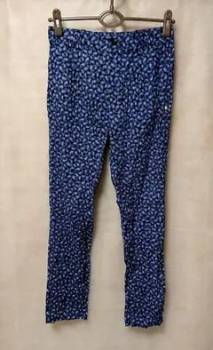 ミュベール MA31FP003 ペイズリー 総柄 テーパード パンツ 36 青