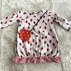 ベイビーチア　いちご柄長袖ワンピース