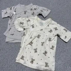 ベビー肌着 2枚セット クマ柄50-60