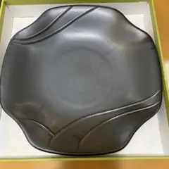 【未使用品】たち吉　まどい陶板鍋　直火OK　黒い八角形皿 陶器製 中型