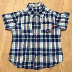 ミキハウスダブルビー　半袖チェックシャツ