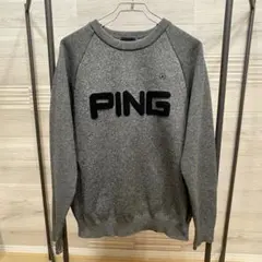 PING【ピン】PING APPAREL ゴルフウェアロゴパイルクルーネック　L