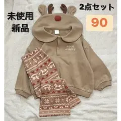 90 トナカイ　クリスマス　セーラー　cottoli フレアパンツ　トレーナー