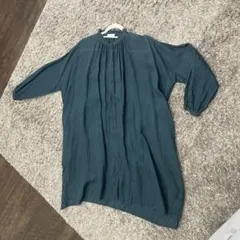 at koloni ダークグリーン シャツワンピース