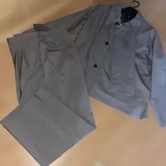 HAREグレー セットアップスーツ ジップ付きボタンシャツ