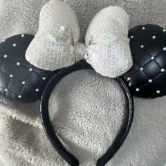 ディズニー カチューシャ 黒と白 キルティング