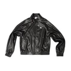 adidas ブラック レザージャケット トラックジャケット美品