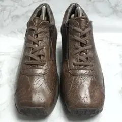 VITA NOVA コンフォート シューズ サイドジップ 24cm ブラウン