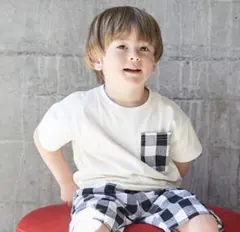 petit main 新品　【接触冷感】ポケット柄Tシャツ　110