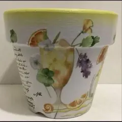 デコパージュꔛꕤ リメイク鉢6号(両面)♡ラベンダー♡インテリア雑貨