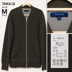 TAKA:Q メンズM ワッフル素材 ジップブルゾン カーキ ジャケット