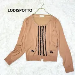 ロディスポット 長袖ニットカーディガン リボン フリル パール ビジュー 羽織り