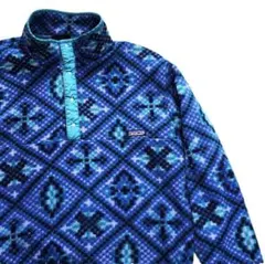 Patagonia パタゴニア スナップT フリース 総柄 ブルー