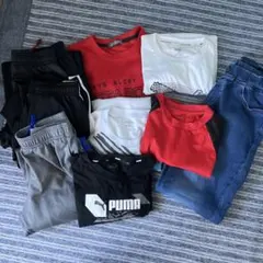 PUMA アンダーアーマー　NIKE Tシャツと多様な色のキッズ服セット