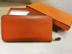 最安値　HERMES 長財布 オレンジ ラウンドファスナーのサムネイル