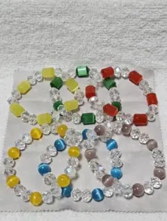 カラフルなビーズブレスレットセット