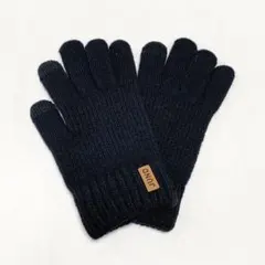 寒い冬に最適✨ニット手袋 ブラック 黒 暖かい 防寒 グローブ レディース