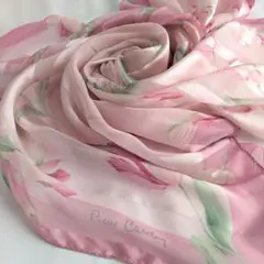 Pierre Cardin ピエールカルダン シルク　スカーフ 花柄 訳ありのサムネイル