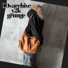 00s archive leather one shoulder bag y2k