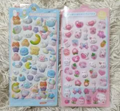 可愛いキャラクター立体シール2シートセット