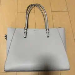 CHARLES & KEITH クラシックダブルハンドル トートバッグ グレー