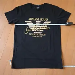 アルマーニメンズTシャツ！L size！黒色！未使用品！ストレッチ素材！送料無料のサムネイル