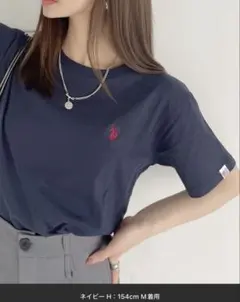 U.S. POLO ASSN. ワンポイント刺繍 Tシャツ ネイビー Sサイズのサムネイル